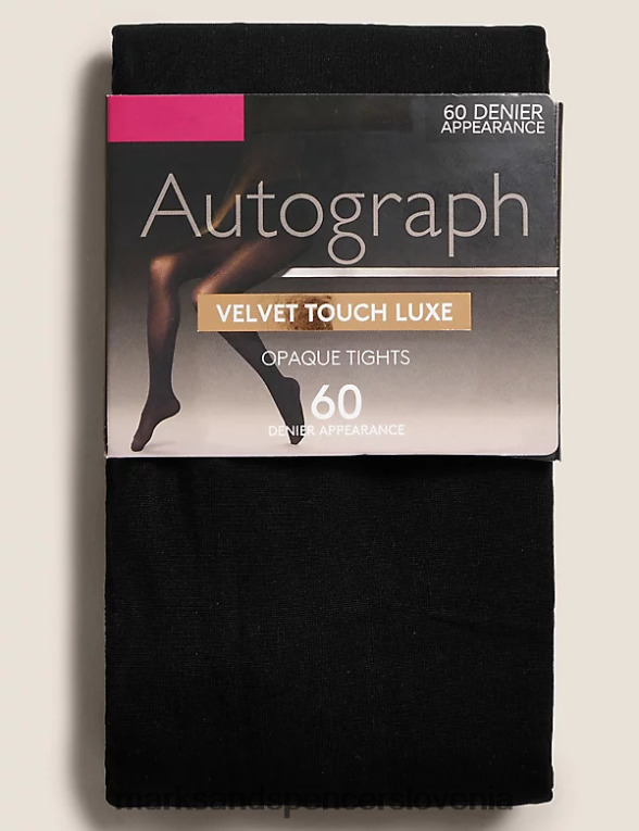 60 denier žametne luksuzne hlačne nogavice Črna Marks & Spencer spodnje perilo uniseks 6T8F6X4582