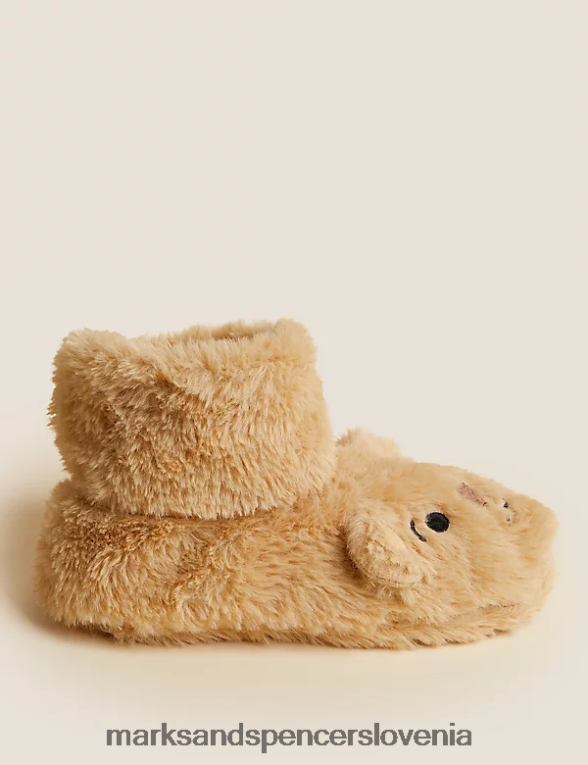 nogavice za copate iz umetnega krzna Spencer bear rjav Marks & Spencer spodnje perilo uniseks 6T8F6X3306