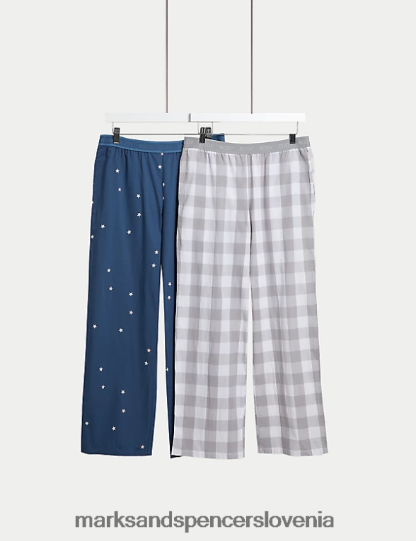2pk spodnji del pižame temno modra Marks & Spencer spodnje perilo uniseks 6T8F6X3666