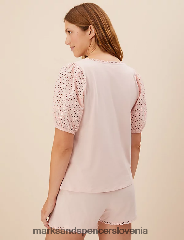 komplet kratkih hlač iz čistega bombaža nežno roza Marks & Spencer spodnje perilo uniseks 6T8F6X3525