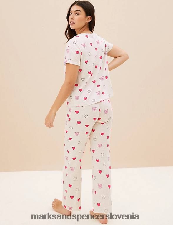 komplet pižam percy pig iz bombaža mešanica ovsenih kaš Marks & Spencer spodnje perilo uniseks 6T8F6X3454