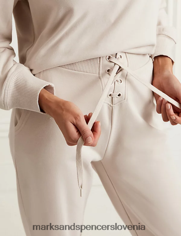 lounge joggers iz brušenega bombaža bledo opalin Marks & Spencer spodnje perilo uniseks 6T8F6X3453