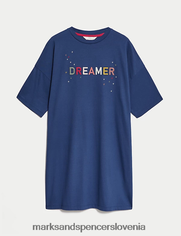 dreamer slogan spalna srajca indigo mešanica Marks & Spencer spodnje perilo uniseks 6T8F6X3458