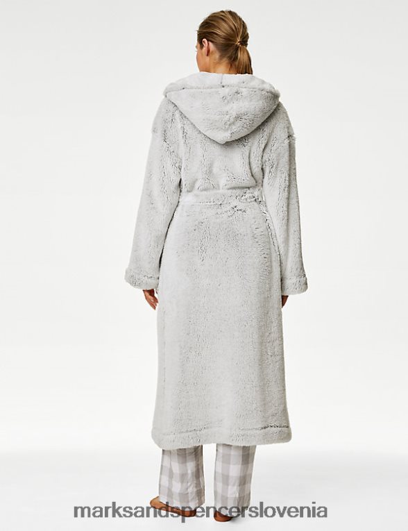 halja s kapuco iz flisa siva Marks & Spencer spodnje perilo uniseks 6T8F6X3584