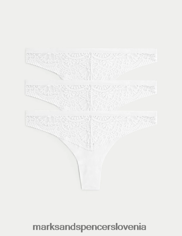 3pk bodi mehke čipkaste tangice bela Marks & Spencer spodnje perilo uniseks 6T8F6X4254