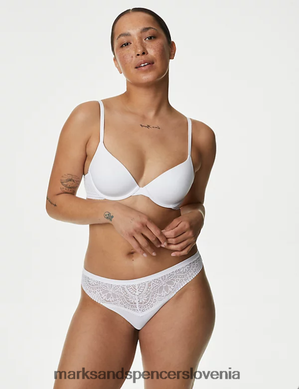 3pk bodi mehke čipkaste tangice bela Marks & Spencer spodnje perilo uniseks 6T8F6X4254