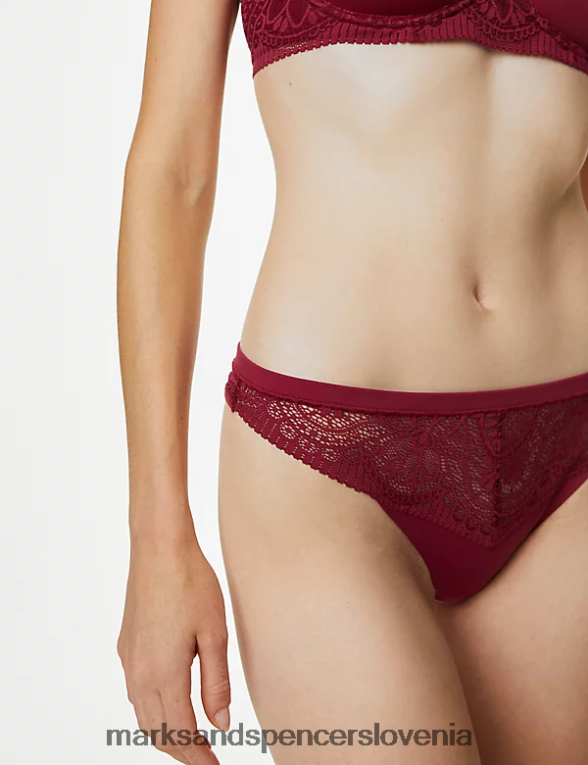3pk bodi mehke čipkaste tangice temna malina Marks & Spencer spodnje perilo uniseks 6T8F6X4255