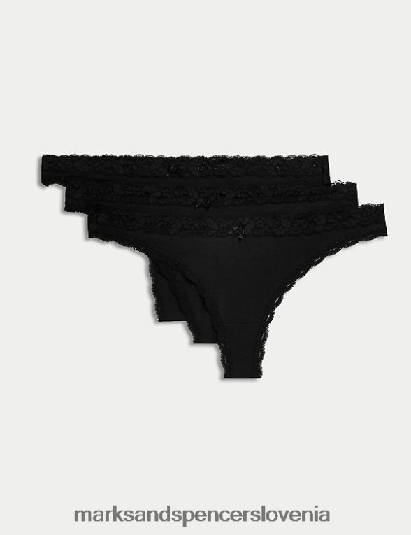 3pk tangice iz mešanice bombaža Črna Marks & Spencer spodnje perilo uniseks 6T8F6X3831