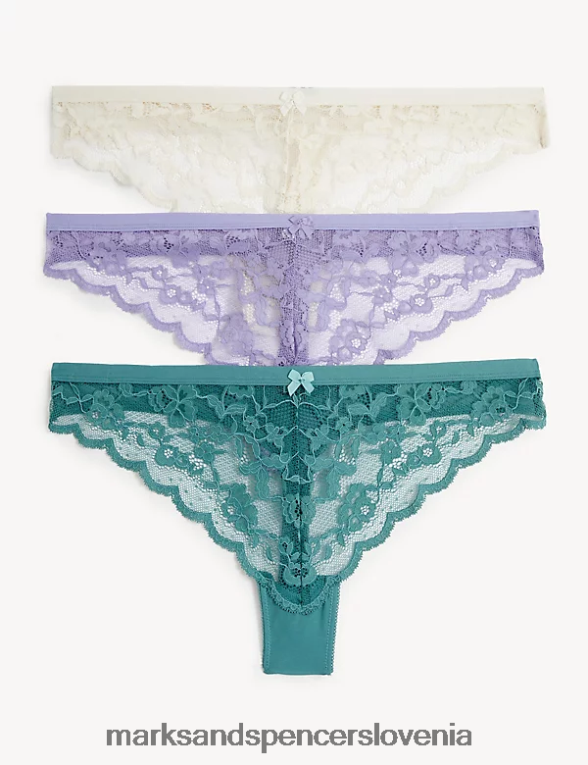 3pk vse čez čipkaste tangice starinsko zelena Marks & Spencer spodnje perilo uniseks 6T8F6X4556