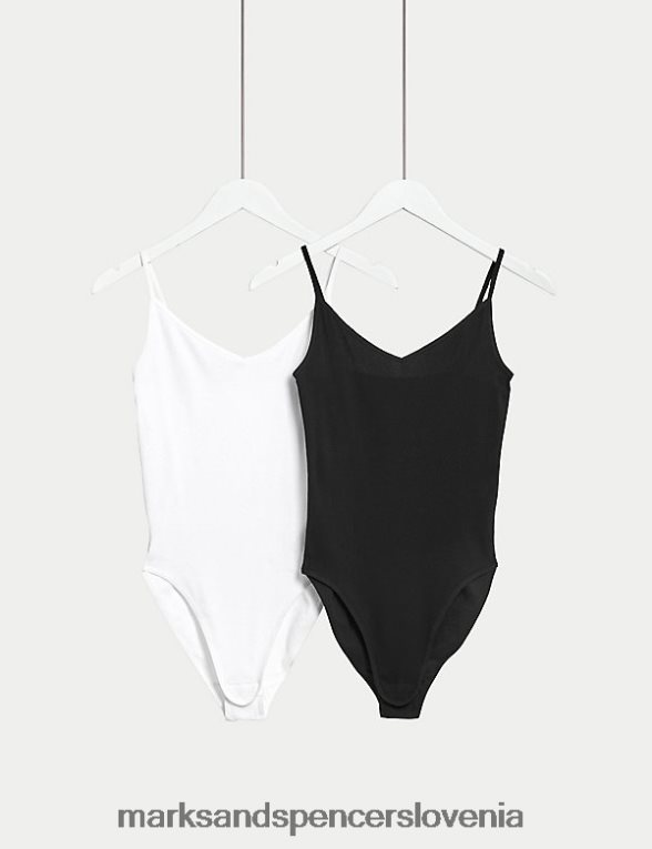 2pk bombažni bodiji bela mešanica Marks & Spencer spodnje perilo uniseks 6T8F6X3589