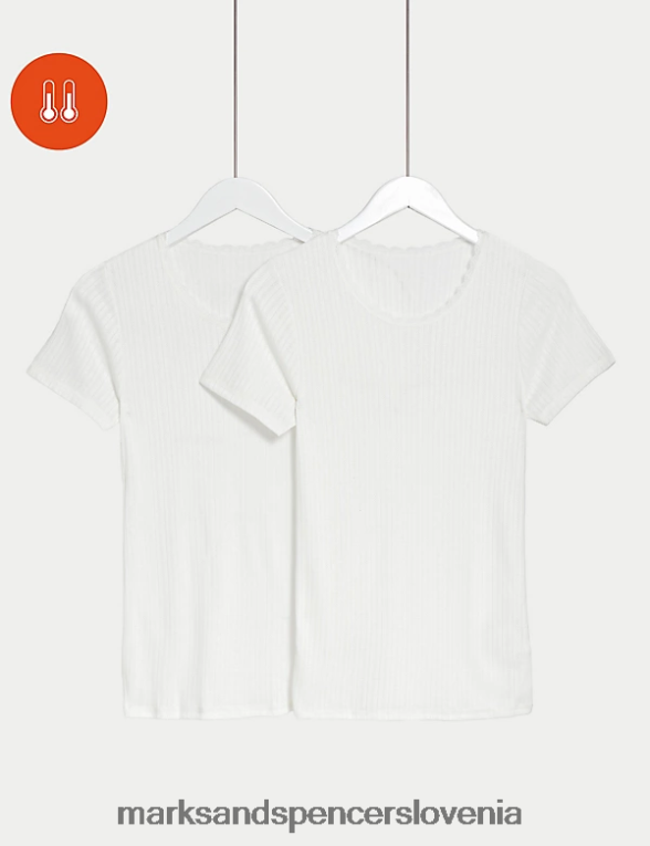 2pk termo majice s kratkimi rokavi bela Marks & Spencer spodnje perilo uniseks 6T8F6X4887