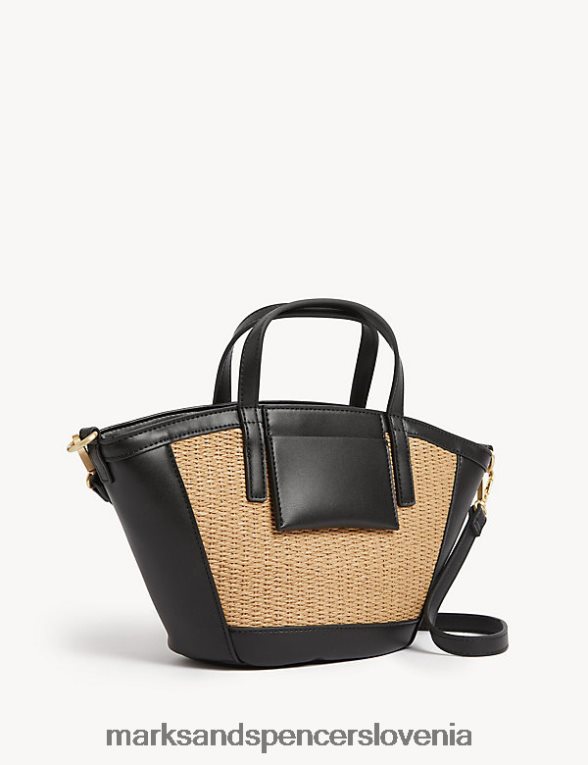 slamnata torba Črna Marks & Spencer dodatki ženske 6T8F6X1251
