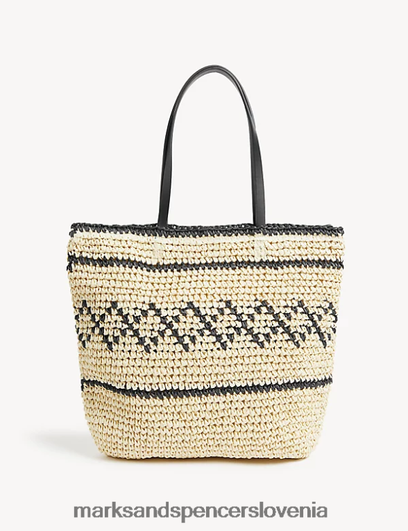torba iz slame pletena črna mešanica Marks & Spencer dodatki ženske 6T8F6X1535