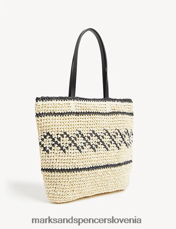 torba iz slame pletena črna mešanica Marks & Spencer dodatki ženske 6T8F6X1535