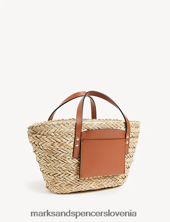 torba s slamnato vrvico naravno Marks & Spencer dodatki ženske 6T8F6X337
