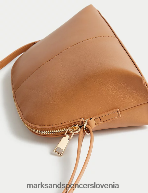 torba za čez telo iz umetnega usnja latte Marks & Spencer dodatki ženske 6T8F6X1154