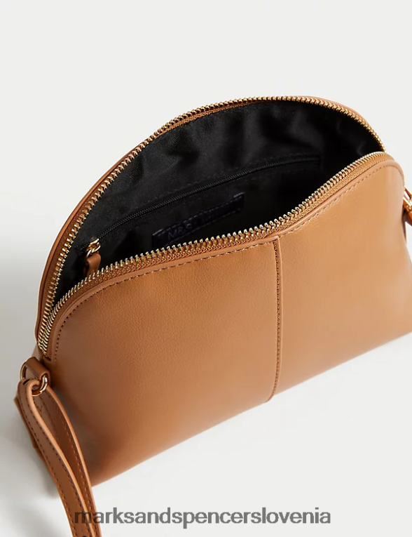 torba za čez telo iz umetnega usnja latte Marks & Spencer dodatki ženske 6T8F6X1154