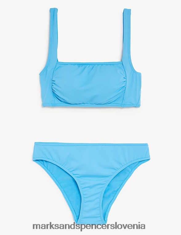 bikini komplet s kvadratnim izrezom turkizna Marks & Spencer kopalke in oblačila za plažo ženske 6T8F6X1496