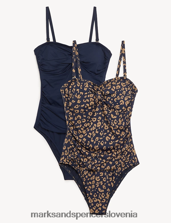 2pk tummy control bandeau kopalke mornarska mešanica Marks & Spencer kopalke in oblačila za plažo ženske 6T8F6X2333