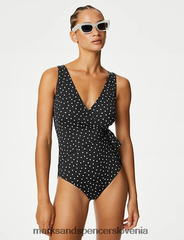 2pk tummy control wrap potopne kopalke črna mešanica Marks & Spencer kopalke in oblačila za plažo ženske 6T8F6X47