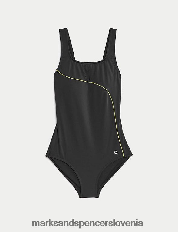 podložene kopalke z okroglim izrezom Črna Marks & Spencer kopalke in oblačila za plažo ženske 6T8F6X1115