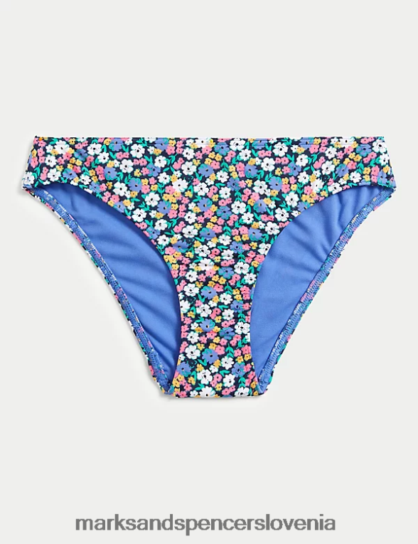 cvetlični spodnji del bikinija z visokimi nogavicami več/svetlo Marks & Spencer kopalke in oblačila za plažo ženske 6T8F6X2406