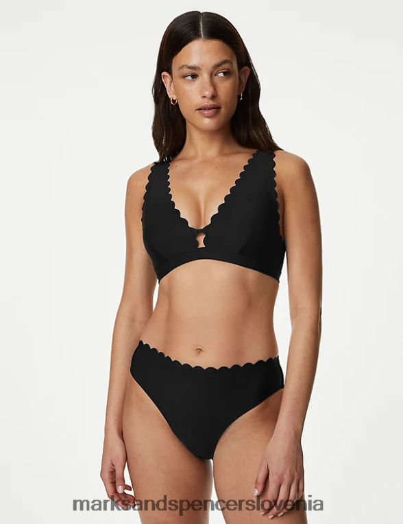 neoprenski spodnji del bikinija z visokimi nogavicami Črna Marks & Spencer kopalke in oblačila za plažo ženske 6T8F6X3289