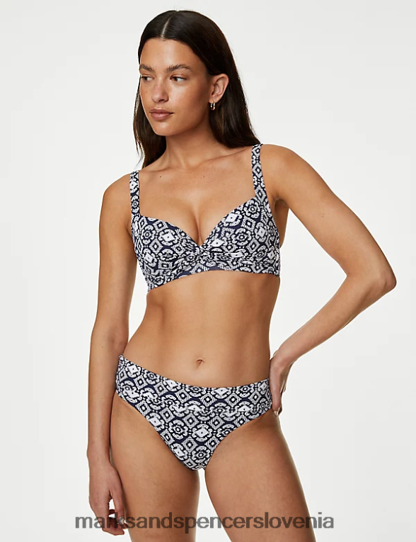 potiskani zgornji del bikinija mornarska mešanica Marks & Spencer kopalke in oblačila za plažo ženske 6T8F6X3311