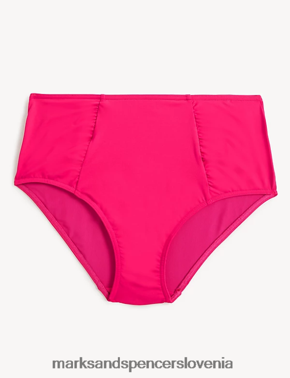 spodnji del bikinija z visokim pasom za nadzor trebuha fuksija Marks & Spencer kopalke in oblačila za plažo ženske 6T8F6X3171