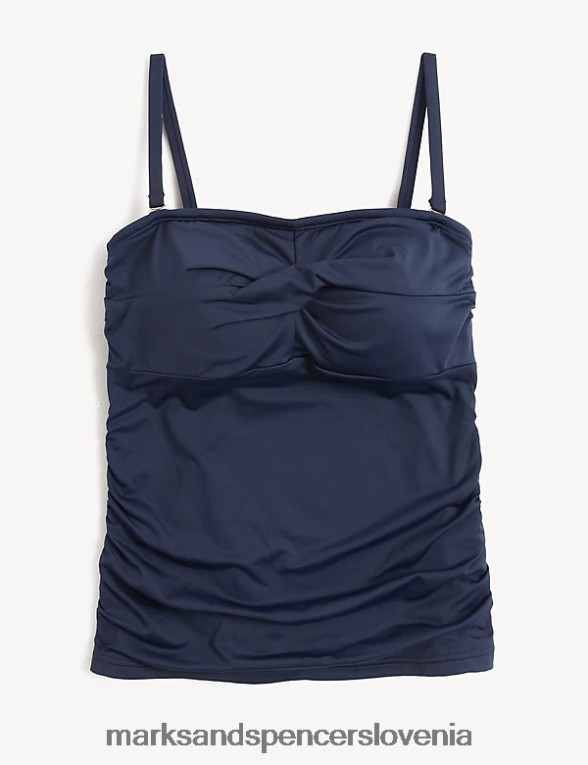 tummy control podložen bandeau tankini top mornarica Marks & Spencer kopalke in oblačila za plažo ženske 6T8F6X1530