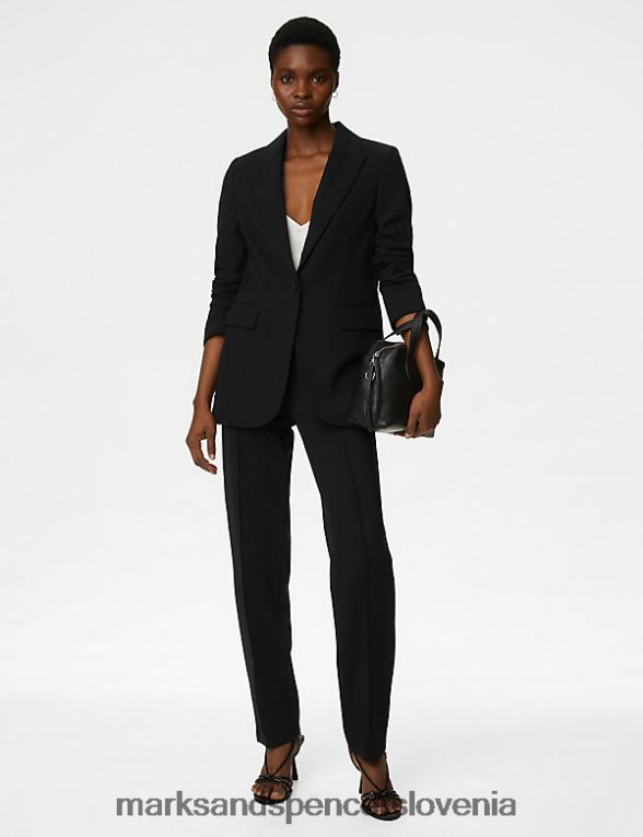 sproščen enoprsni blazer Črna Marks & Spencer oblačila ženske 6T8F6X438