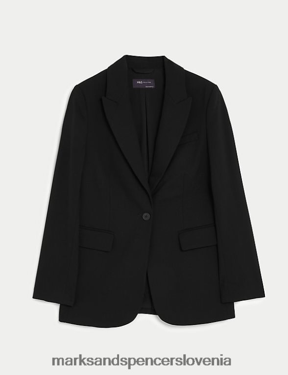 sproščen enoprsni blazer Črna Marks & Spencer oblačila ženske 6T8F6X438