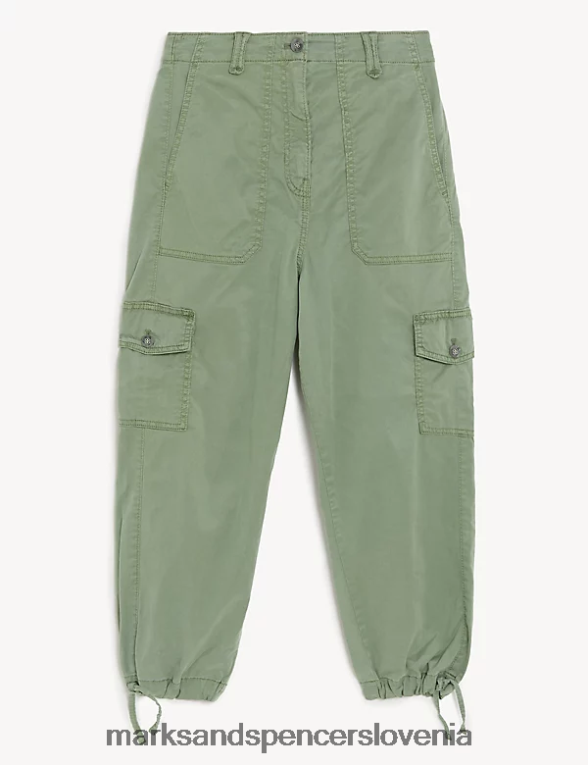 Cargo kratke hlače bogate z liocelom kaki Marks & Spencer oblačila ženske 6T8F6X949
