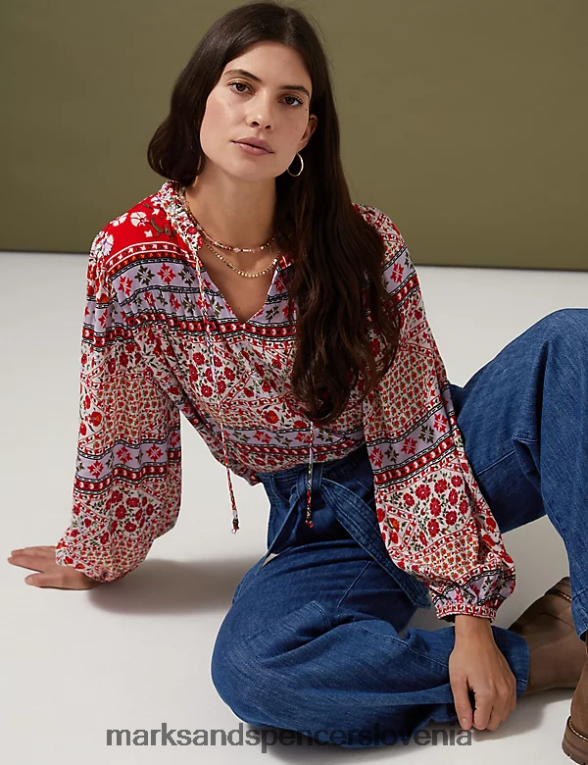 denim široke hlače s pasom temno indigo Marks & Spencer oblačila ženske 6T8F6X3263