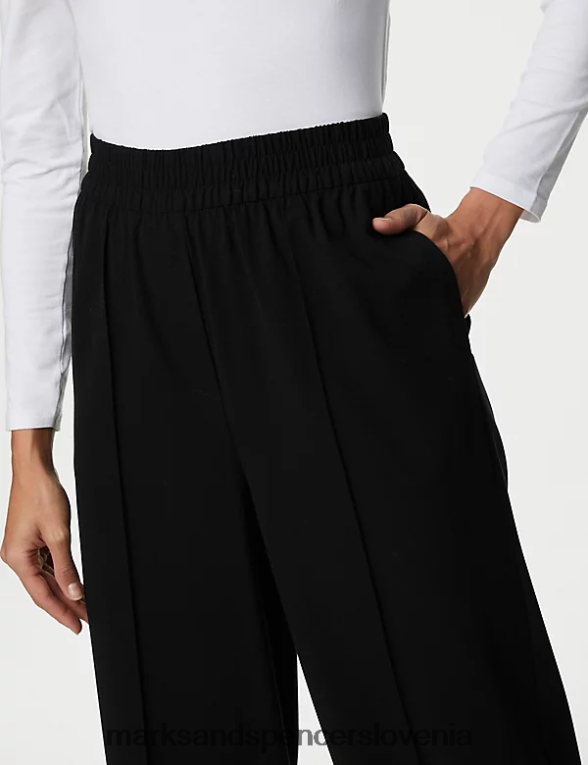 široke hlače Črna Marks & Spencer oblačila ženske 6T8F6X869