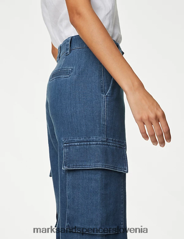 italijanske denim cargo ravne kavbojke chambray Marks & Spencer oblačila ženske 6T8F6X1654