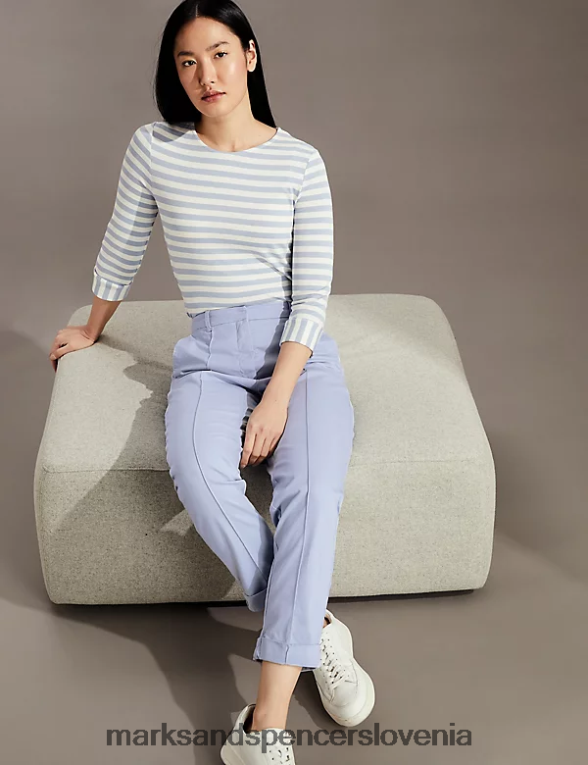 ozki chinos hlače bledo modra Marks & Spencer oblačila ženske 6T8F6X2470