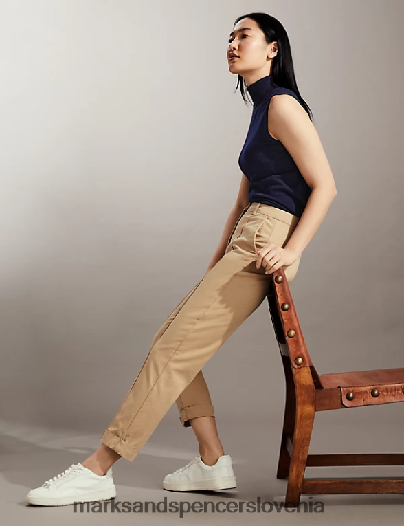 ozki chinos hlače kamen Marks & Spencer oblačila ženske 6T8F6X2126