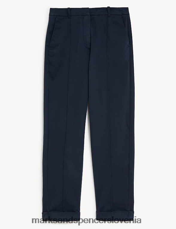ozki chinos hlače mornarica Marks & Spencer oblačila ženske 6T8F6X2471