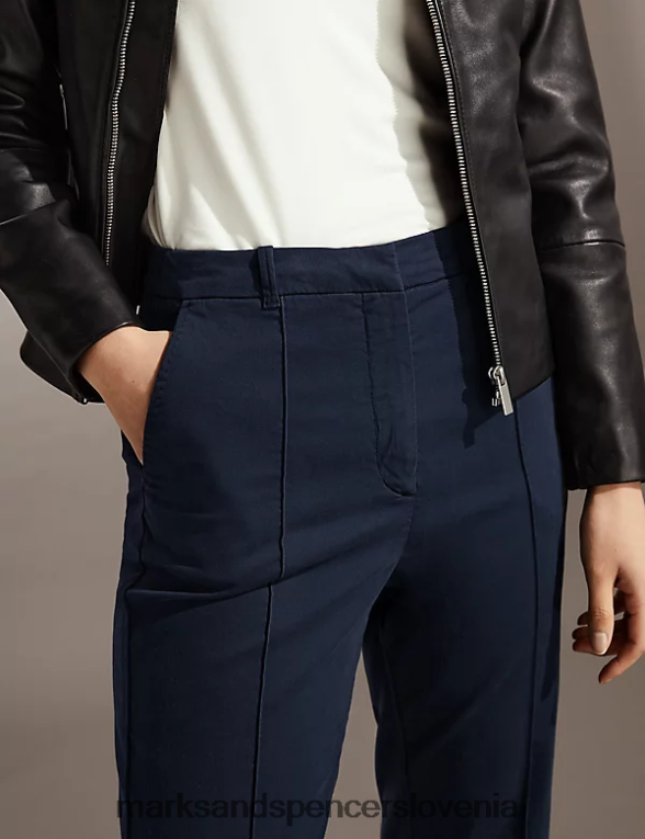 ozki chinos hlače mornarica Marks & Spencer oblačila ženske 6T8F6X2471