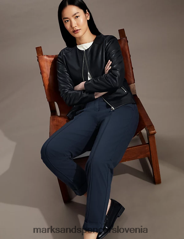 ozki chinos hlače mornarica Marks & Spencer oblačila ženske 6T8F6X2471