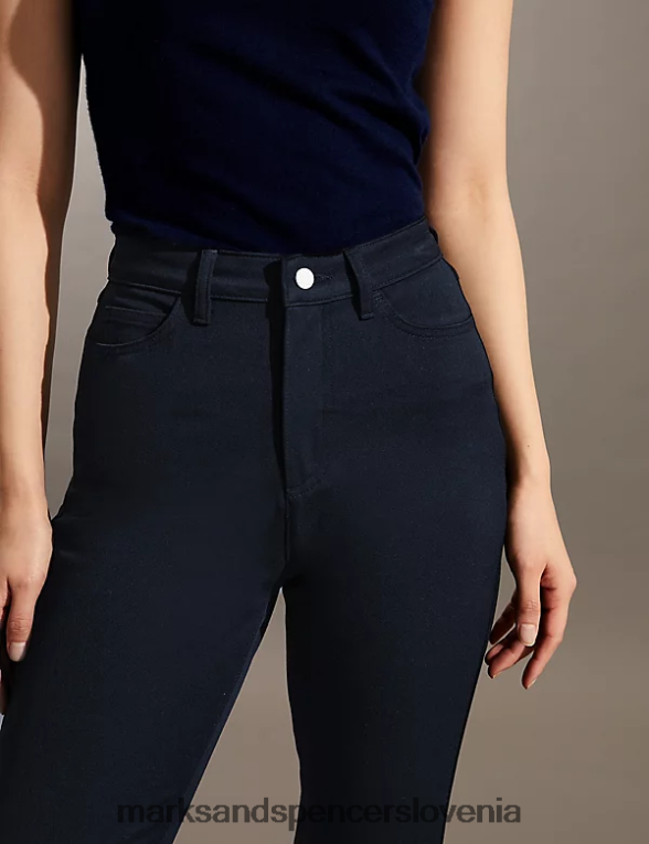 ravne hlače s 5 žepi mornarica Marks & Spencer oblačila ženske 6T8F6X2518