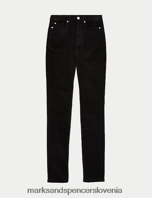 sienna velvet hlače z ravnimi nogami Črna Marks & Spencer oblačila ženske 6T8F6X1612