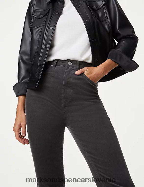 sienna velvet hlače z ravnimi nogami temni grafit Marks & Spencer oblačila ženske 6T8F6X1616