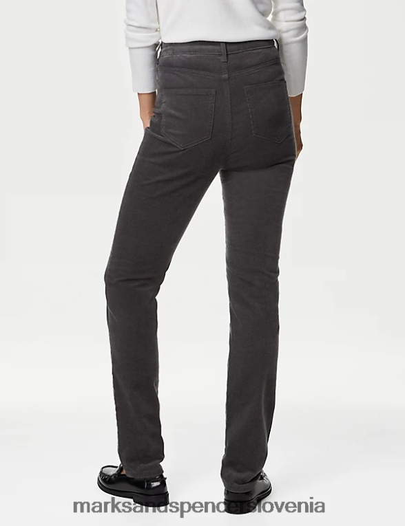 sienna velvet hlače z ravnimi nogami temni grafit Marks & Spencer oblačila ženske 6T8F6X1616