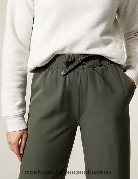 stormwear pohodne hlače z visokim pasom temno olivno Marks & Spencer oblačila ženske 6T8F6X3132