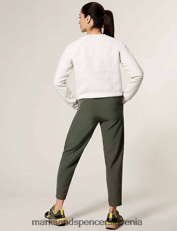 stormwear pohodne hlače z visokim pasom temno olivno Marks & Spencer oblačila ženske 6T8F6X3132