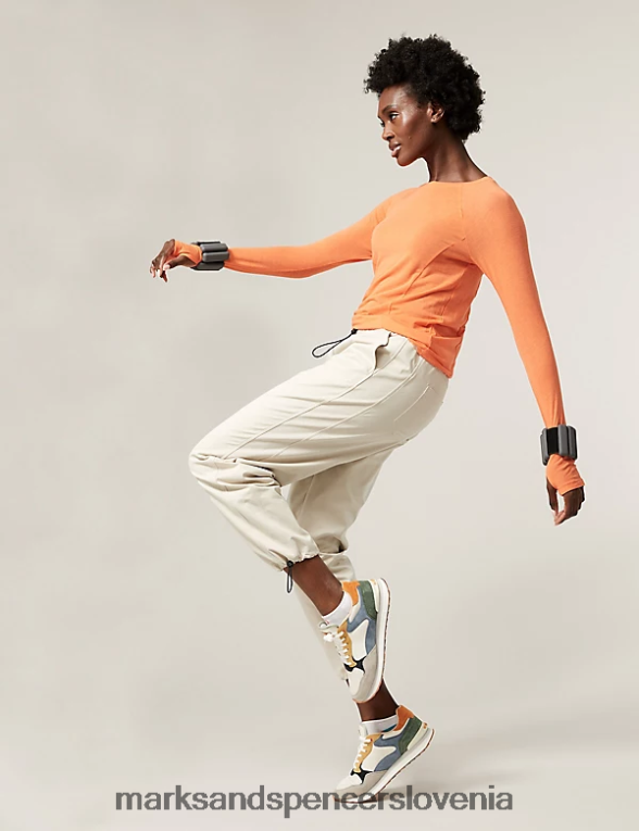 stormwear ravne pohodne hlače cargo bež Marks & Spencer oblačila ženske 6T8F6X1736