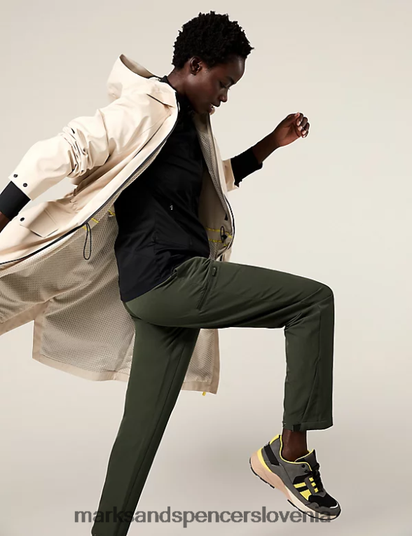 stormwear ravne pohodne hlače temno olivno Marks & Spencer oblačila ženske 6T8F6X3305