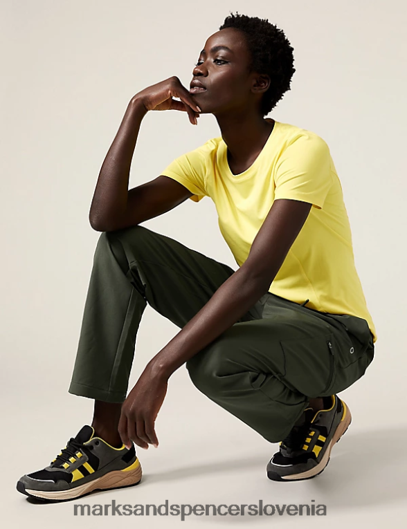 stormwear ravne pohodne hlače temno olivno Marks & Spencer oblačila ženske 6T8F6X3305